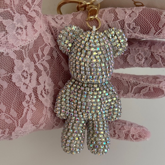 Natasha Couture Sparkling Silver Bear Key Ring - Picture 2 of 2
